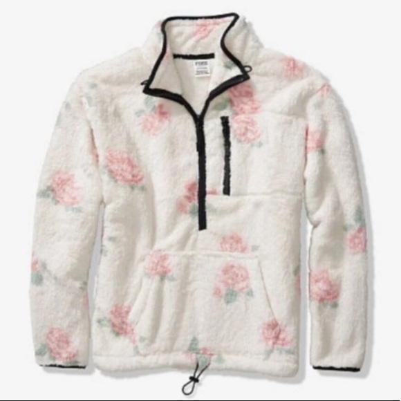 PINK Victoria's Secret Tops - ❌SOLD PINK Sherpa Quarter Zip